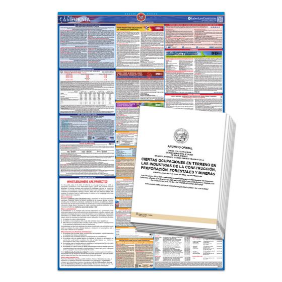 California State & Federal Labor Law Poster - Spanish + IWC16 Printout (8.5 x 11) - Spanish