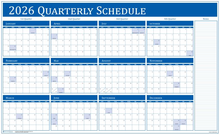 Quarterly Wall Calendar