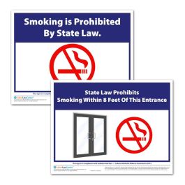 Indiana No Smoking and No Smoking Within 8 Feet Sign