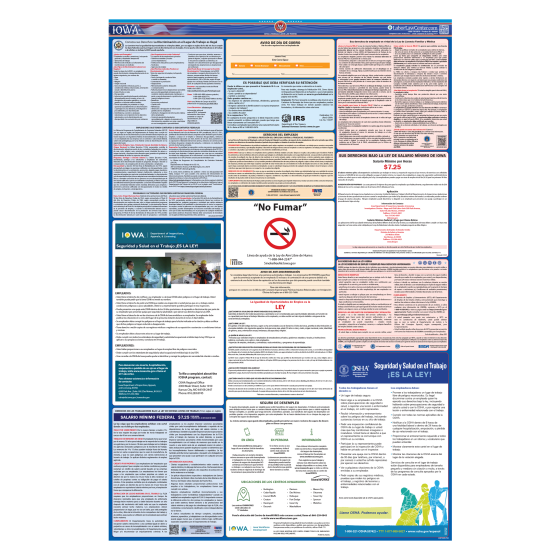 Iowa & Federal Labor Law Posters - Spanish