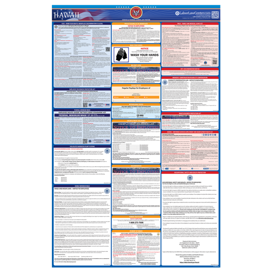 Hawaii & Federal Labor Law Poster + Replacement Service