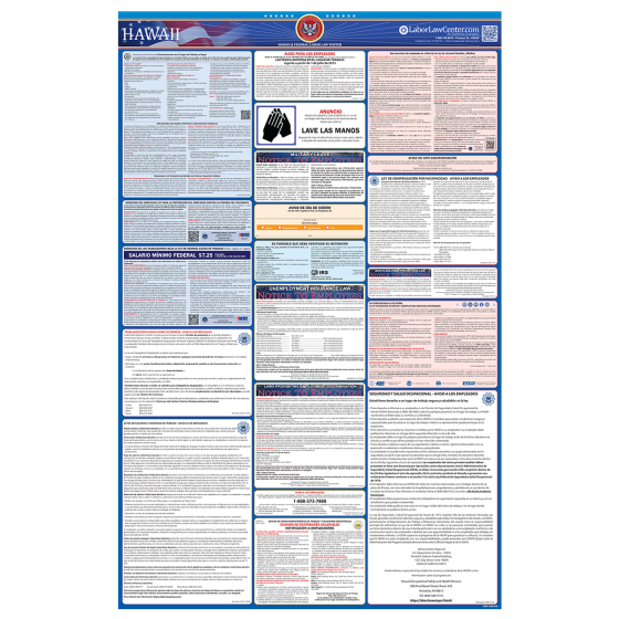 Hawaii & Federal Labor Law Posters - Spanish