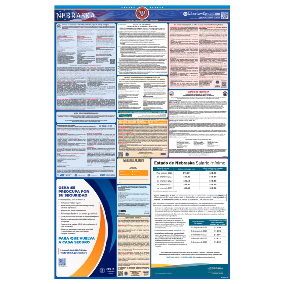 Nebraska & Federal Labor Law Posters - Spanish