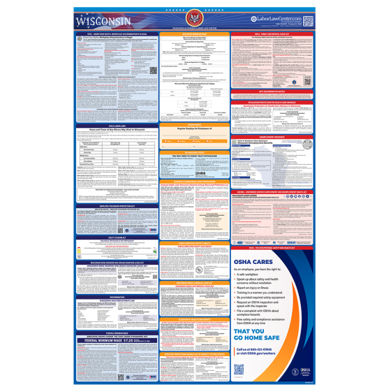 Wisconsin & Federal Labor Law Poster + Replacement Service