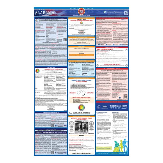 Alabama & Federal Labor Law Posters - Spanish - Unlaminated 