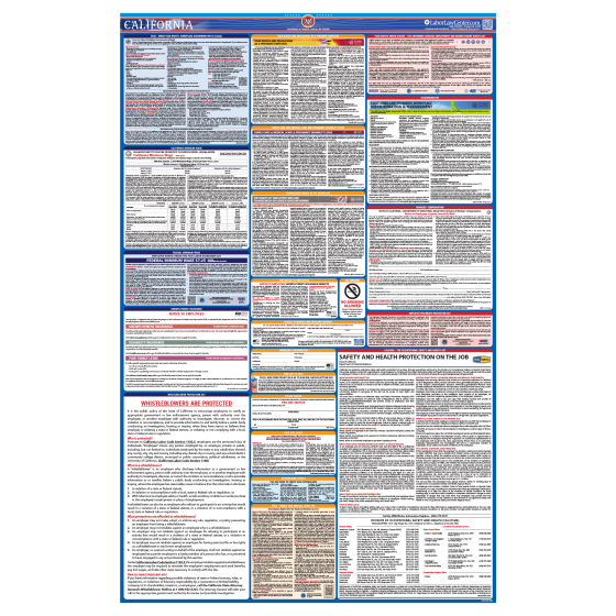 California & Federal Labor Law Posters - Unlaminated 