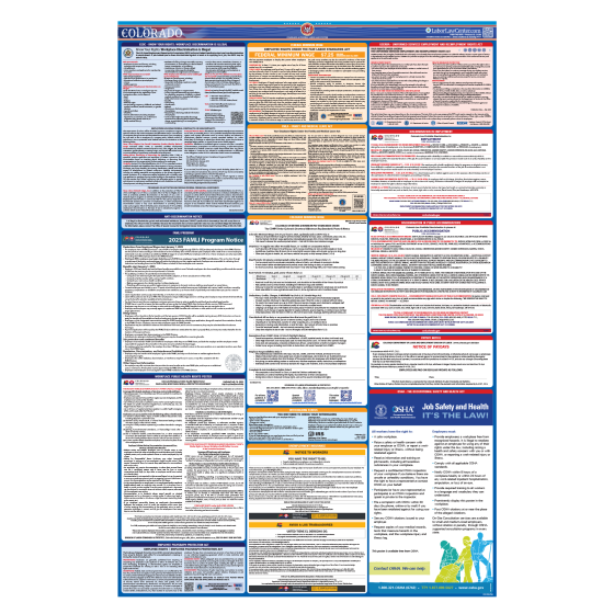Colorado & Federal Labor Law Posters - Spanish - Unlaminated 