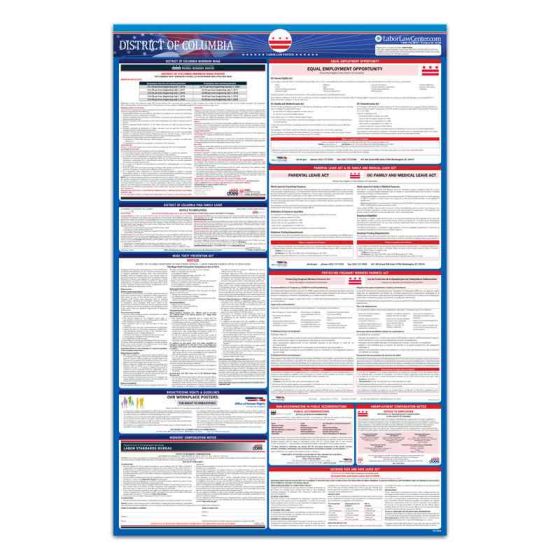 District of Columbia State Labor Law Poster  - Unlaminated 