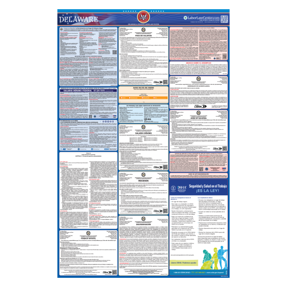 Delaware & Federal Labor Law Posters - Spanish