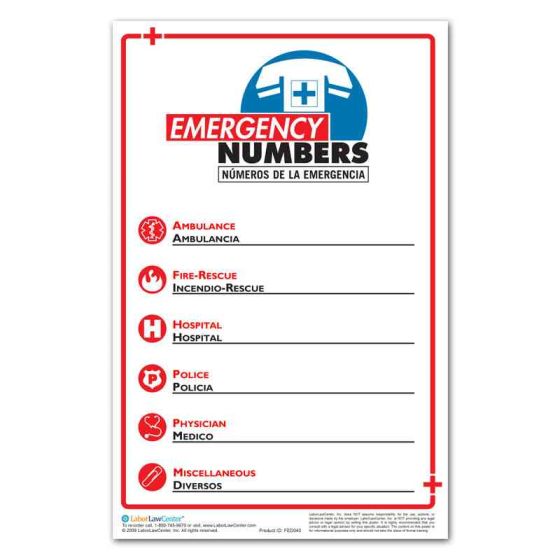 Emergency Phone Number Poster