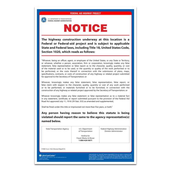 Federal Aid Highway Project Poster