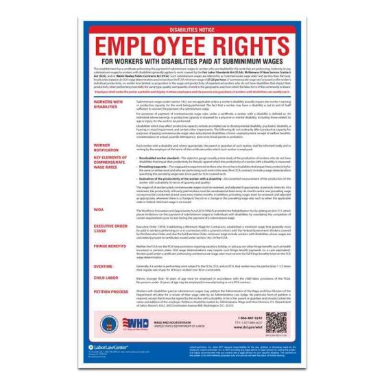 Notice to Workers with Disabilities / Special Minimum Wage Poster