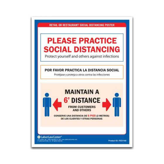 Retail or Restaurant Social Distancing Poster
