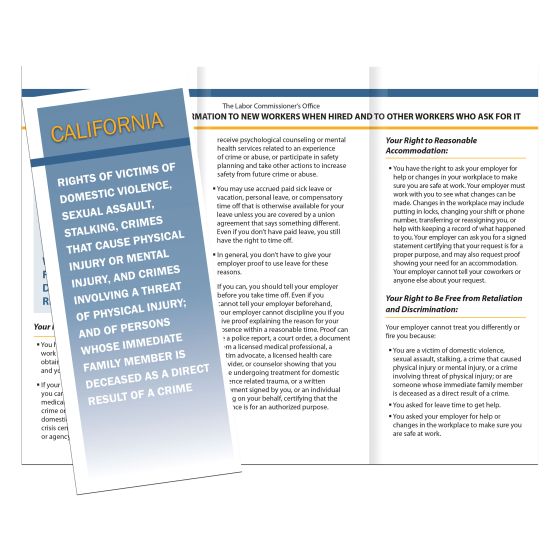 California Rights of Victims of Domestic Violence, Sexual Assault and Stalking