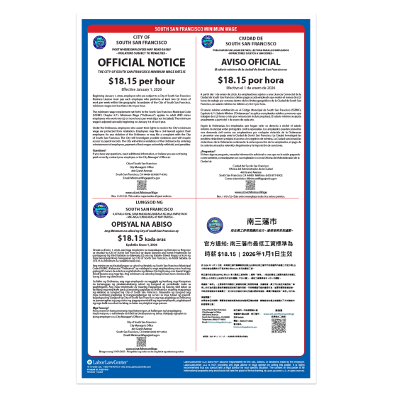 South San Francisco Labor Law Poster