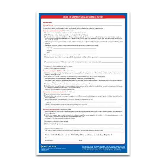 Reopening Plan Protocol Notice