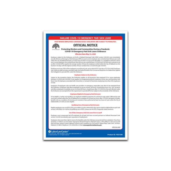 Oakland COVID-19 Emergency Paid Sick Leave