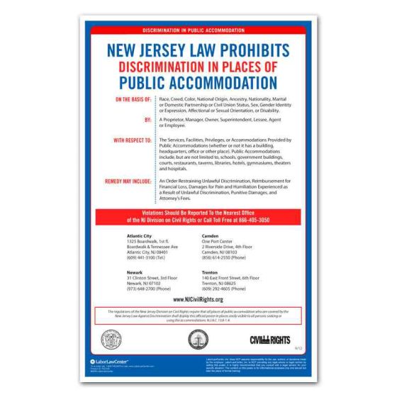 New Jersey Public Accommodation Poster