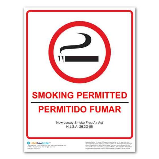 New Jersey Smoking Permitted Poster