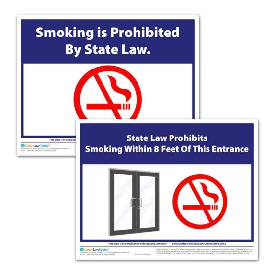 Indiana No Smoking and No Smoking Within 8 Feet Sign