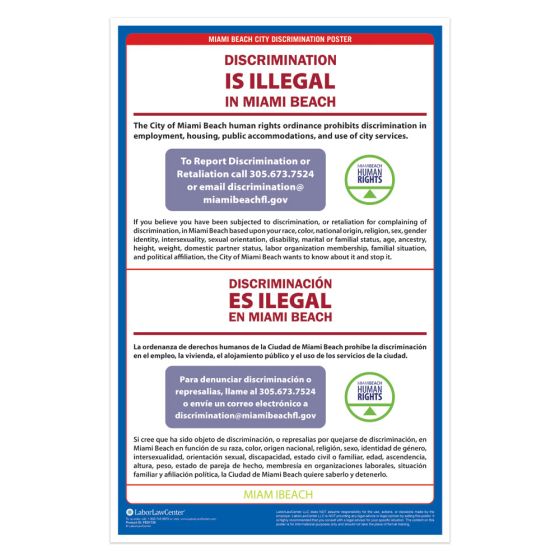 Miami Beach City Labor Law Poster