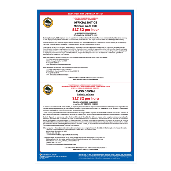 San Carlos City Labor Law Poster