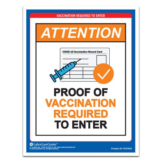 Vaccination Required to Enter Poster