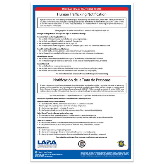 Michigan Human Trafficking Poster