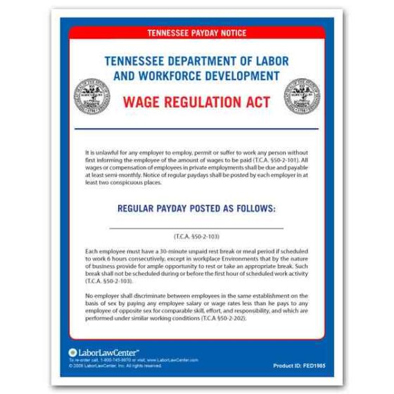 Tennessee Payday Notice
