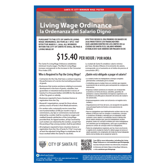 Santa Fe City Labor Law Poster