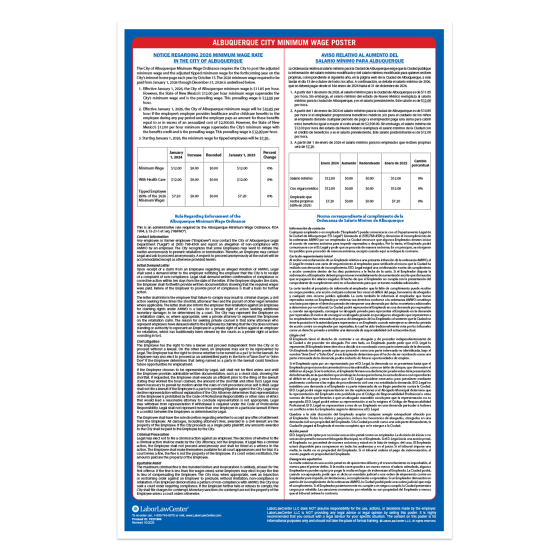 Albuquerque City Labor Law Poster
