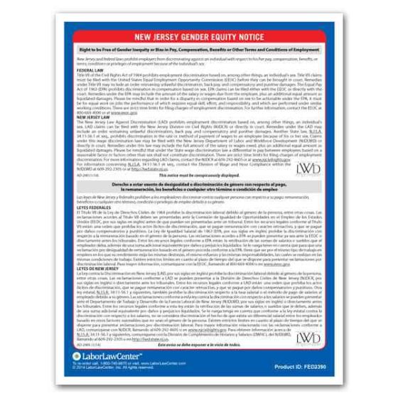 New Jersey Gender Equity Notice