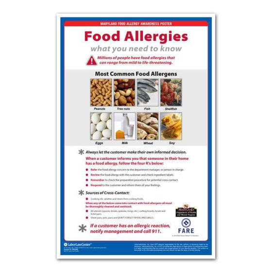 Maryland Food Allergy Awareness Poster