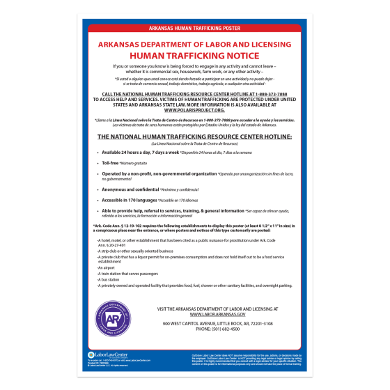 Arkansas Human Trafficking Poster