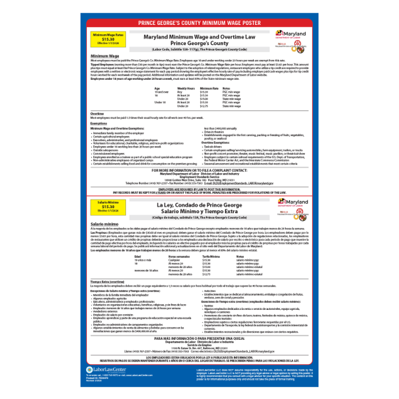Prince George’s County Minimum Wage Poster