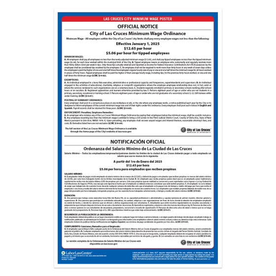 Las Cruces City Labor Law Poster