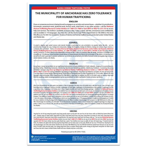Alaska Human Trafficking Poster