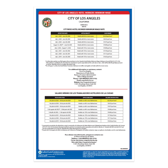 Los Angeles Hotel Workers Minimum Wage