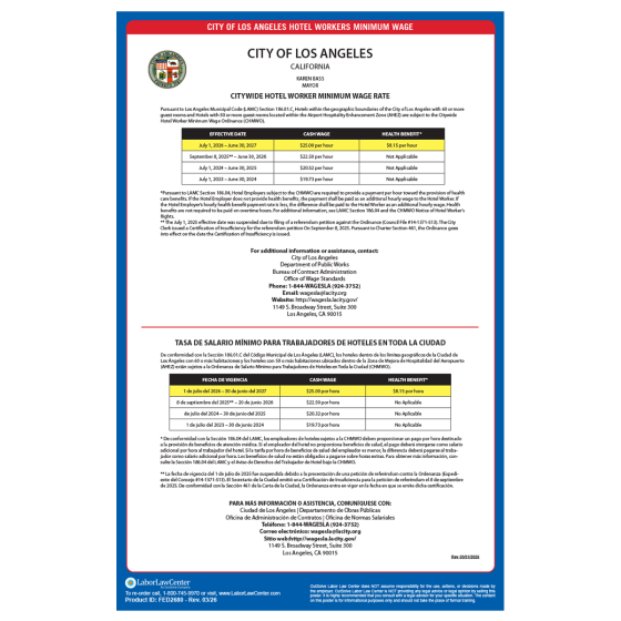 Los Angeles Hotel Workers Minimum Wage