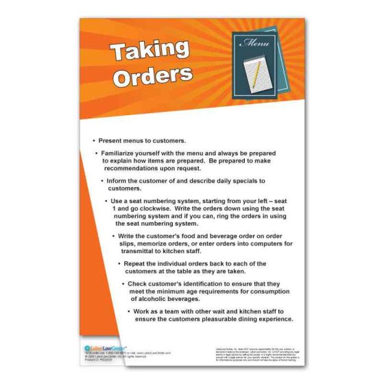 Taking Orders Poster