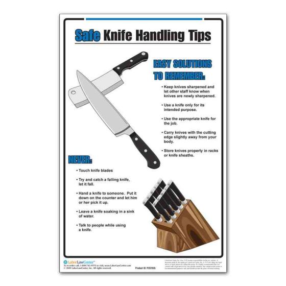 Safe Knife Handling Tips Poster