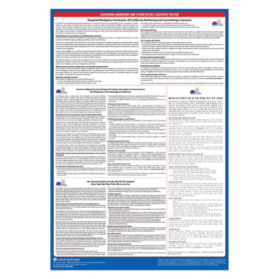 California Barbering and Cosmetology Licensees Poster