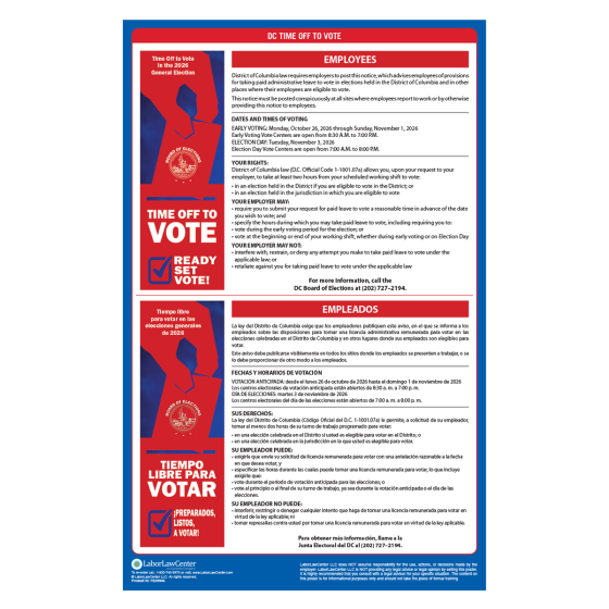 District of Columbia Time Off To Vote