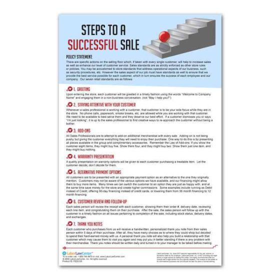 Steps to a Successful Sale Poster