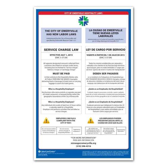 Emeryville City Hospitality Laws Poster
