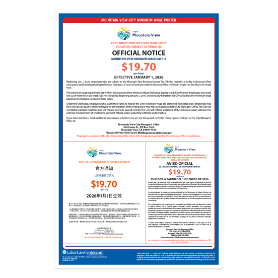 Mountain View Labor Law Poster