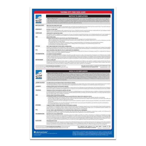 Tacoma Labor Law Poster