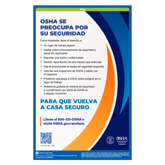 OSHA It's The Law Poster - Spanish