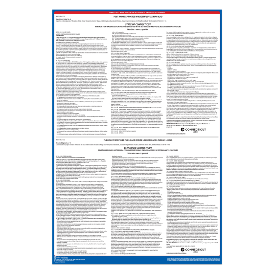 Connecticut Restaurant and Hotel Restaurant Minimum Wage