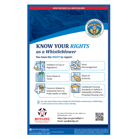 Department of Defense (DoD) Whistleblower: Know Your Rights Poster